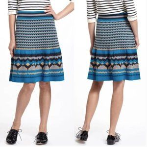 Anthropologie Girls From Savoy Blue "Mesa" Wool Sweater Skirt